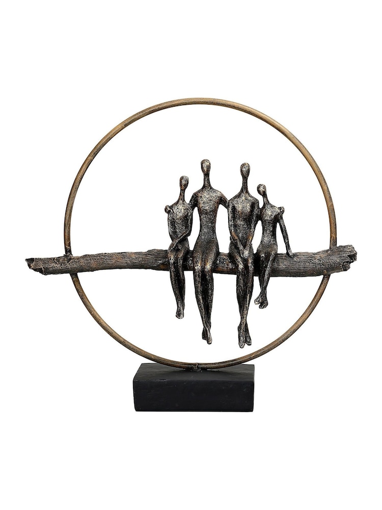 Libra Interiors Antique Gold Bronze Circle of Life Family Sculpture - Image 2 of 6 Libra Interiors Antique Gold Bronze Circle of Life Family Sculpture - Image 2 of 6