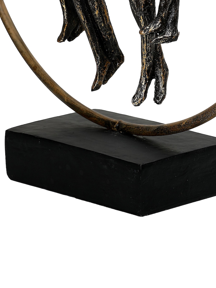Libra Interiors Antique Gold Bronze Circle of Life Family Sculpture - Image 6 of 6 Libra Interiors Antique Gold Bronze Circle of Life Family Sculpture - Image 6 of 6