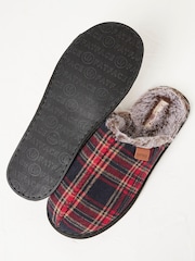 FatFace Red Harvey Check Mule Slippers - Image 3 of 4