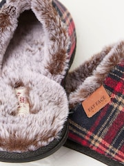 FatFace Red Harvey Check Mule Slippers - Image 4 of 4