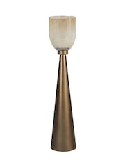 Libra Interiors Gold Southbourne Smoked Floor Hurricane 80cm - Image 2 of 5