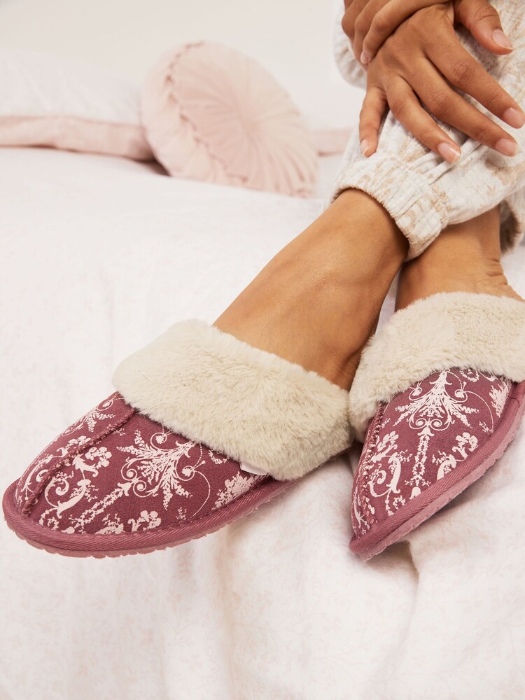 Wild Roses Laura Ashley Wild Roses Suede Mule Slippers - Image 1 of 7