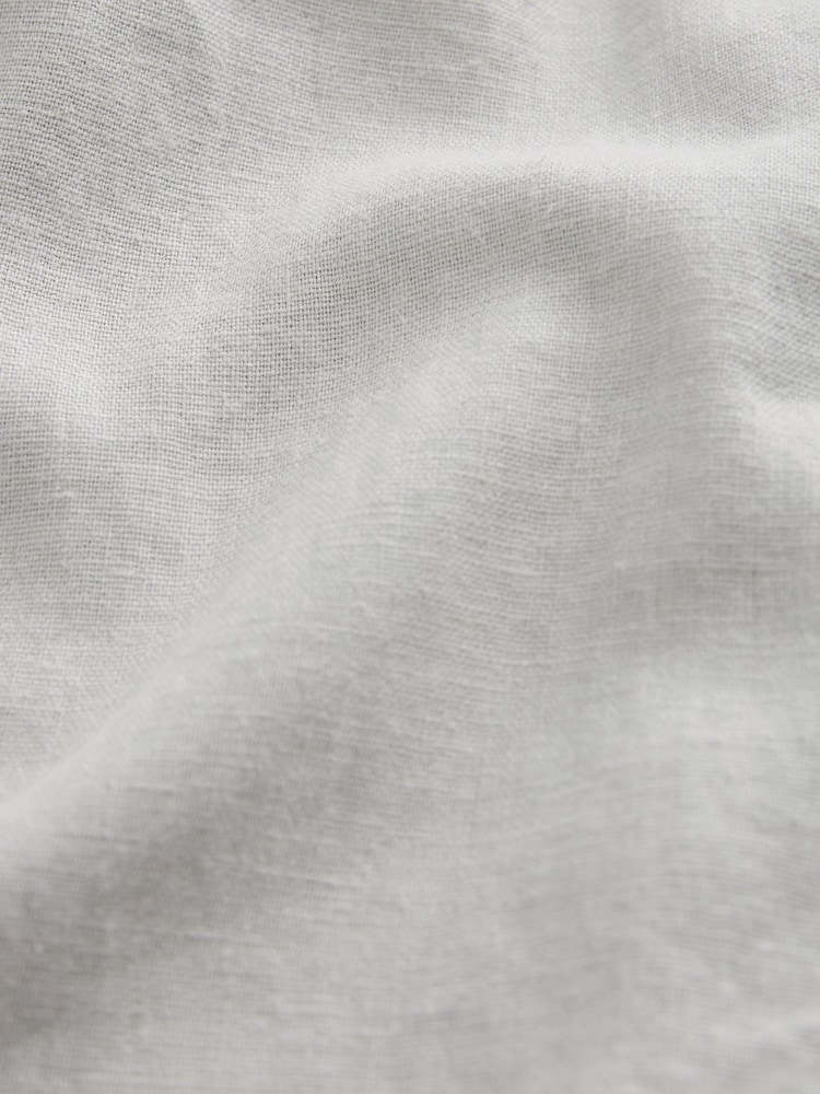 Light Grey Linen Blend Drawstring Trousers - Image 6 of 6