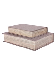 Libra Interiors Set of 2 Grey Book Boxes - Image 4 of 6