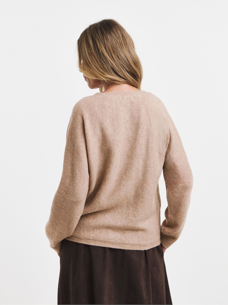 JD Williams Natural Sponge V-Neck Cardigan - Image 2 of 4