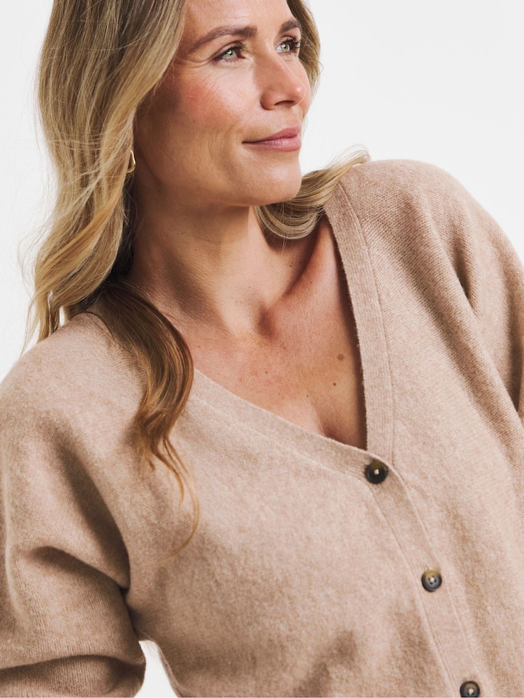 JD Williams Natural Sponge V-Neck Cardigan - Image 4 of 4
