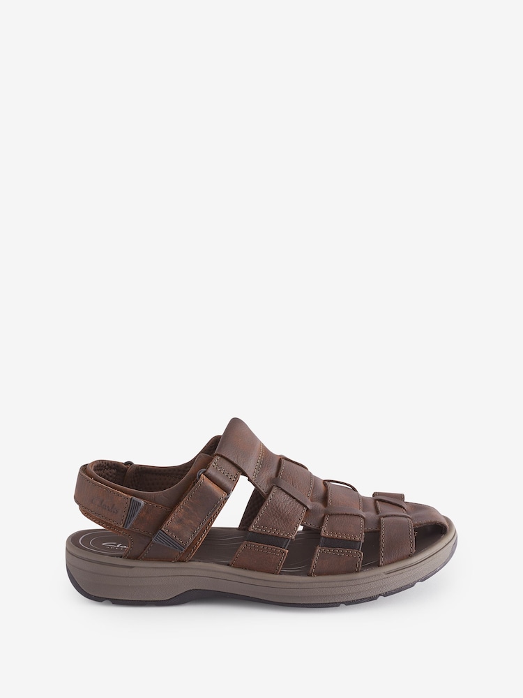 Clarks Brown Standard Fit (G) Saltway Cove Sandals - Image 1 of 7