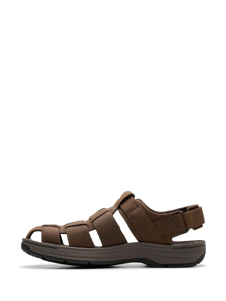 Clarks Brown Standard Fit (G) Saltway Cove Sandals - Image 3 of 7