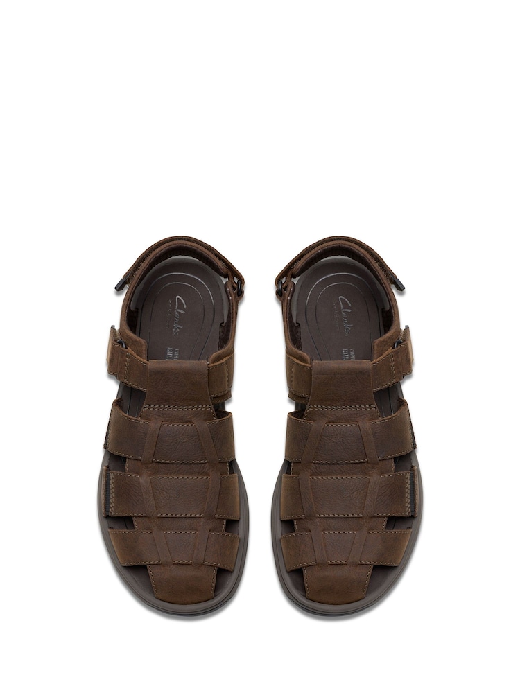 Clarks Brown Standard Fit (G) Saltway Cove Sandals - Image 6 of 7
