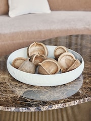Libra Interiors White Neutral Samui White Stonewash Round Platter Large - Image 1 of 5