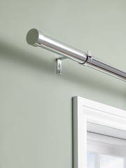 Chrome Stud Finial Extendable 35mm Curtain Pole Kit - Image 3 of 5