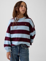 Gap Blue/Burgundy Stripe Oversized Sweater (4-13yrs) - Image 1 of 5