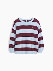 Gap Blue/Burgundy Stripe Oversized Sweater (4-13yrs) - Image 4 of 5