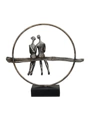 Libra Interiors Antique Gold Bronze Circle of Life Couple Sculpture - Image 4 of 6