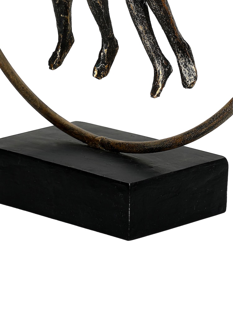 Libra Interiors Antique Gold Bronze Circle of Life Couple Sculpture - Image 6 of 6