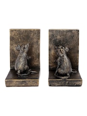Libra Interiors Antique Gold Bronze Pallino Antique Gold Mouse Bookend - Image 4 of 6
