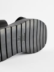 Black Forever Comfort® Leather Strappy Flatform Sandals - Image 8 of 11