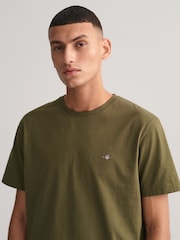Khakigrün - GANT – T-Shirt mit 100 % Baumwolle und Shield-Logo - Bild 2 von 5