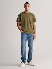 Khakigrün - GANT – T-Shirt mit 100 % Baumwolle und Shield-Logo - Bild 4 von 5
