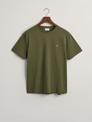 Khakigrün - GANT – T-Shirt mit 100 % Baumwolle und Shield-Logo - Bild 5 von 5