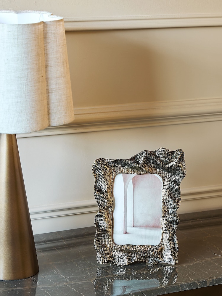 Libra Interiors Antique Brass Gold Molten Weave Photo Frame 5x7 - Image 1 of 7 Libra Interiors Antique Brass Gold Molten Weave Photo Frame 5x7 - Image 1 of 7