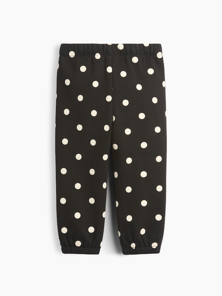 Gap Black Polka Dot Pull On Logo Joggers (6mths-5yrs) - Image 2 of 3 Gap Black Polka Dot Pull On Logo Joggers (6mths-5yrs) - Image 2 of 3