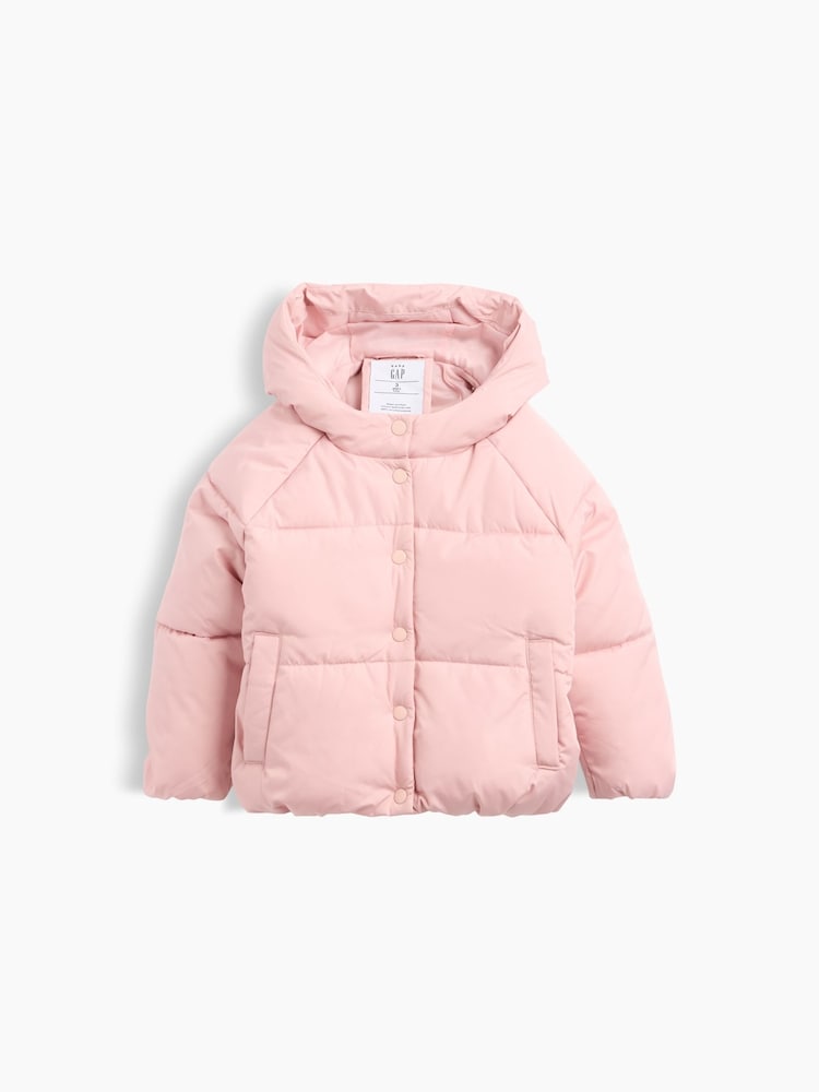 Gap Pink Hooded Puffer Jacket - Image 1 of 2