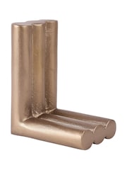 Libra Interiors Set of 2 Antique Brass Ellie Brass Finish Aluminium Bookends - Image 6 of 6