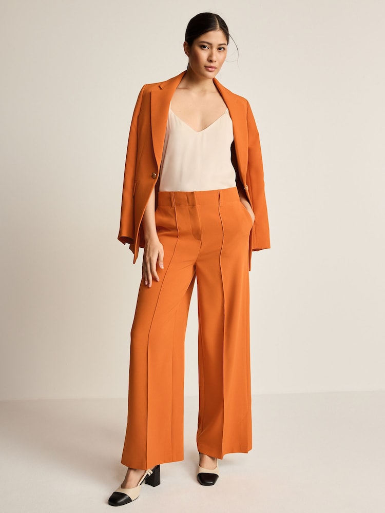Orange Tailored Mid Rise Wide Leg Trousers - Image 1 of 6
