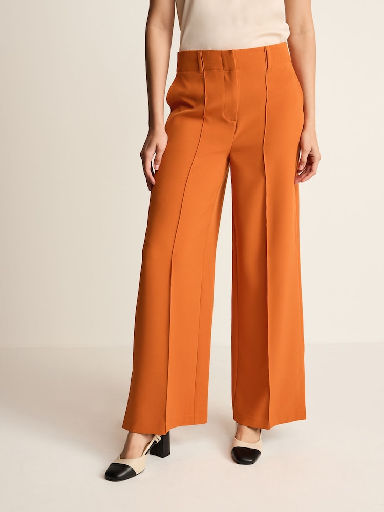 Orange Tailored Mid Rise Wide Leg Trousers - Image 2 of 6
