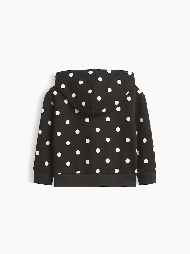 Gap Black Polka Dot Vintage Soft Zip-Up Hoodie (6mths-5yrs) - Image 2 of 3 Gap Black Polka Dot Vintage Soft Zip-Up Hoodie (6mths-5yrs) - Image 2 of 3