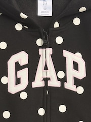 Gap Black Polka Dot Vintage Soft Zip-Up Hoodie (6mths-5yrs) - Image 3 of 3