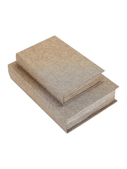 Libra Interiors Set of 2 Beige Book Boxes - Image 3 of 6