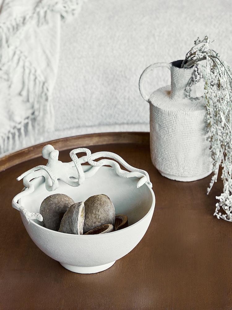 Libra Interiors Beige Seaside Octopus Beige Stonewash Bowl - Image 1 of 6