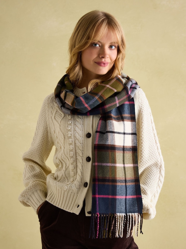 Joules Langtree Green & Pink Scarf - Image 1 of 4