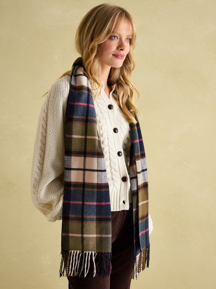 Joules Langtree Green & Pink Scarf - Image 2 of 4
