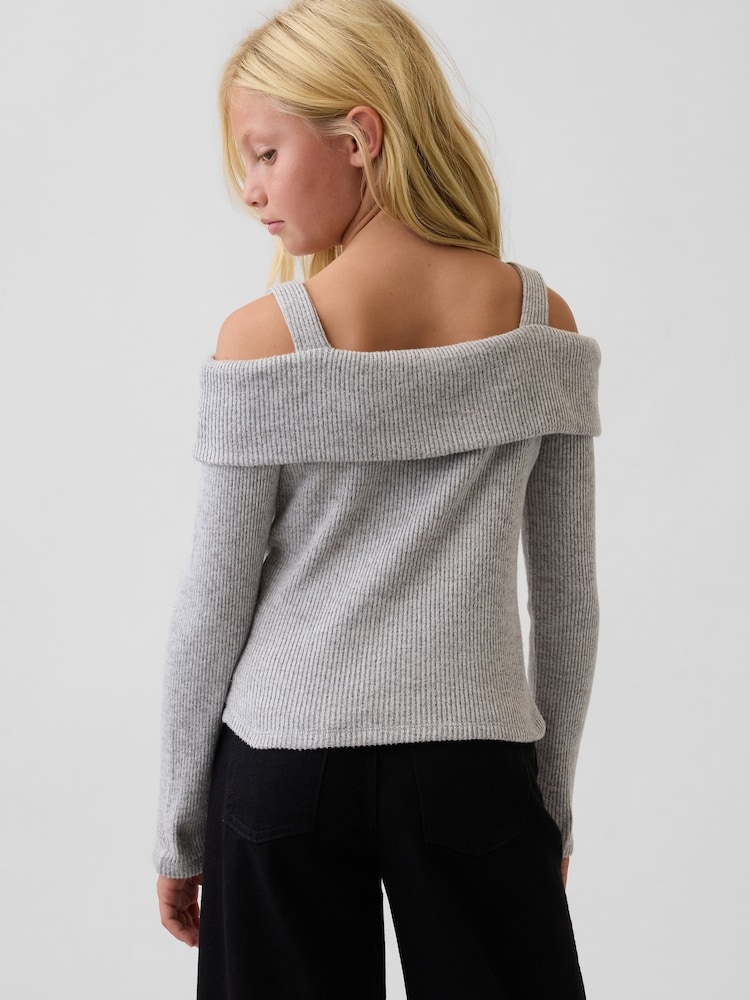 Gap Grey Off-Shoulder Rib Top (4-13yrs) - Image 2 of 4