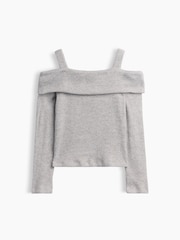 Gap Grey Off-Shoulder Rib Top (4-13yrs) - Image 3 of 4