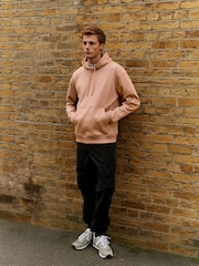 Clay/Neutral Regular Fit Jersey Cotton Rich Overhead Hoodie - Image 2 of 8