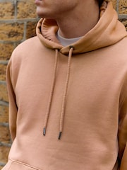 Clay/Neutral Regular Fit Jersey Cotton Rich Overhead Hoodie - Image 4 of 8