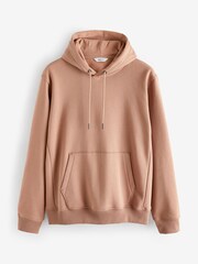 Clay/Neutral Regular Fit Jersey Cotton Rich Overhead Hoodie - Image 6 of 8