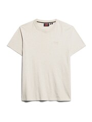 Superdry Cream White Vintage Embroidered 100% Cotton T-Shirt - Image 4 of 5