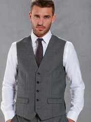 Grey Signature Empire Mills 100% Wool Birdseye Suit Waistcoat - Image 1 of 9