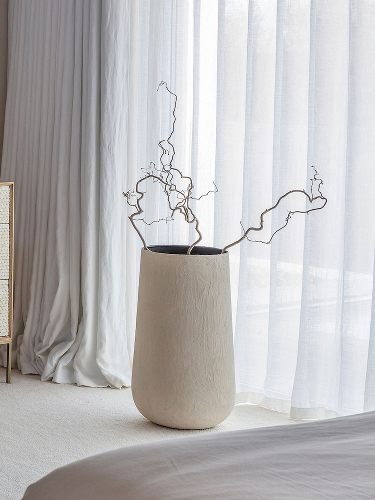 Libra Interiors Cream Terrane Textured Tall Planter - Image 1 of 6 Libra Interiors Cream Terrane Textured Tall Planter - Image 1 of 6