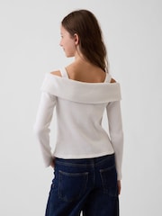 Gap White Off-Shoulder Rib Top (4-13yrs) - Image 2 of 4