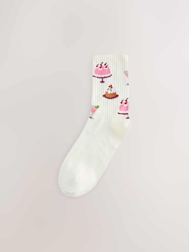 Pink Santa Novelty Christmas Ribbed Sports Socks 3 Pack - Image 2 of 6
