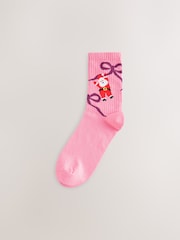 Pink Santa Novelty Christmas Ribbed Sports Socks 3 Pack - Image 4 of 6