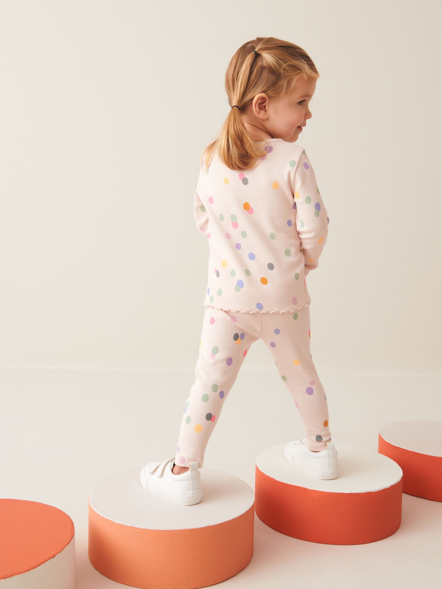 Rainbow polka dot leggings cheap
