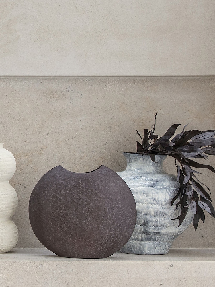 Libra Interiors Brown Samui Brown Stonewash Moon Vase - Image 1 of 7 Libra Interiors Brown Samui Brown Stonewash Moon Vase - Image 1 of 7