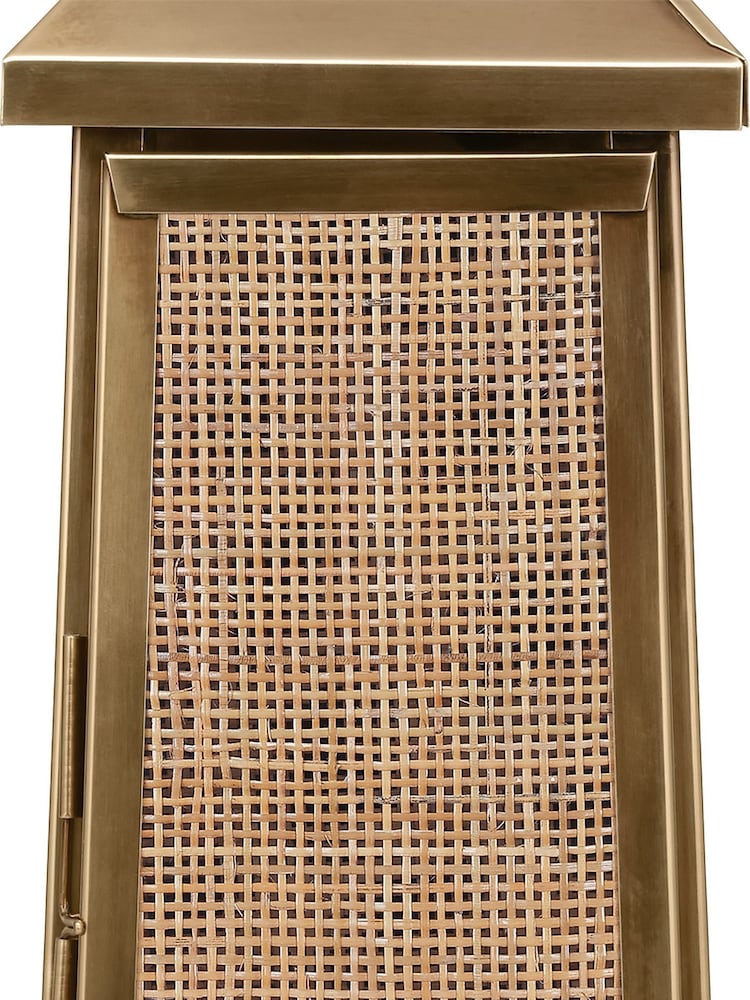 Libra Interiors Antique Brass Soleil Brass & Rattan Lantern 77cm - Image 5 of 5 Libra Interiors Antique Brass Soleil Brass & Rattan Lantern 77cm - Image 5 of 5